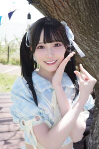 ブルーハワイレモン　衣装　山田杏佳　リボン　青チェック